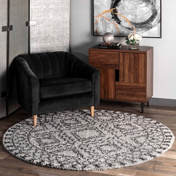 Nuloom Vasiliki Moroccan Shag Tasseled Area Rug 4ft GCDI02B-R404 - main